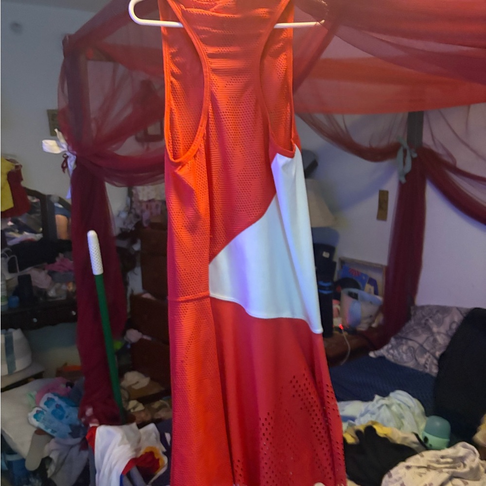 Adidas by Stella McCartney Red and White Asymmetrical Dress